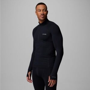 NWT Columbia Men’s Omni-Heat Long Sleeve Half Zip Base Layer Black Top Ski Snow